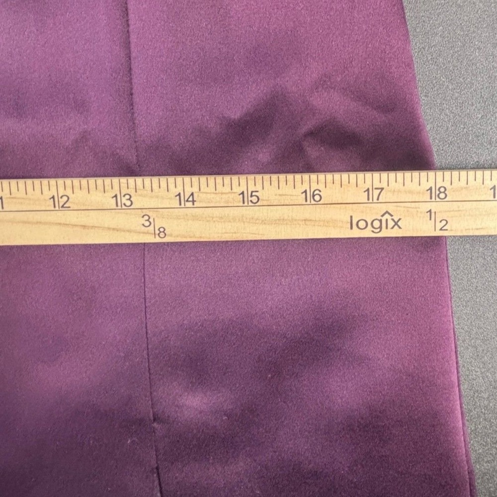 LOFT Petites Plum Purple A Line Mini Skirt Women's 2P Front Side Slit Minimalist - Picture 7 of 10